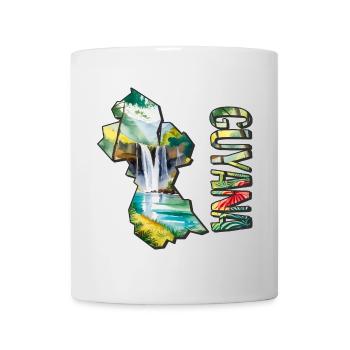Carte à l’aquarelle de la Guyane - Mug blanc - blanc - Devant