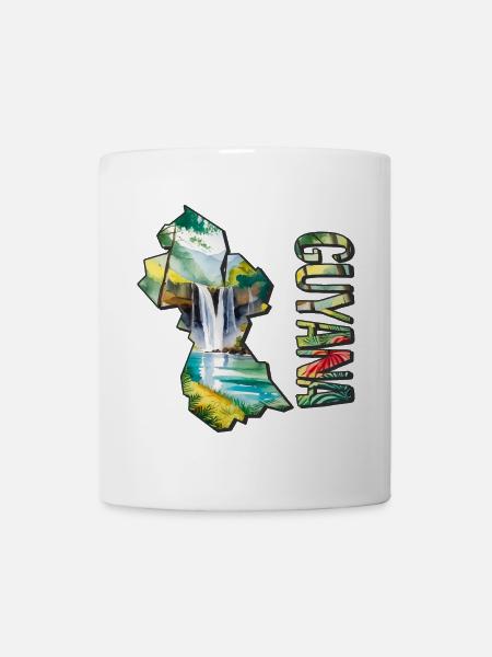 Carte à l’aquarelle de la Guyane - Mug blanc - blanc