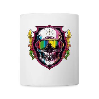 Ski Ski Goggles Skull - Mug - white - Front