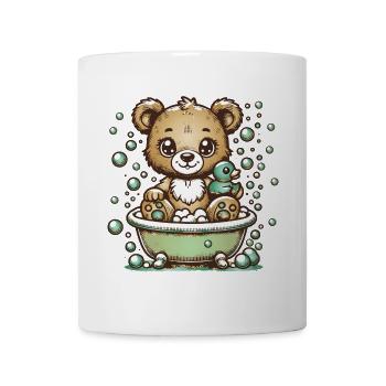 Cute cartoon bear in the bathtub - Mug - white - Front