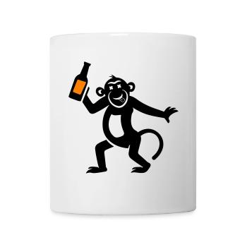 Bière de singe drôle - Mug blanc - blanc - Devant