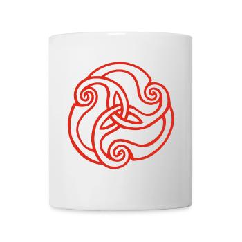 Fleur rouge à trois pétales - Mug blanc - blanc - Devant