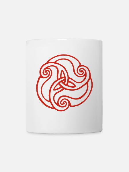 Rote dreiblättrige Blüte - Tasse - Weiß