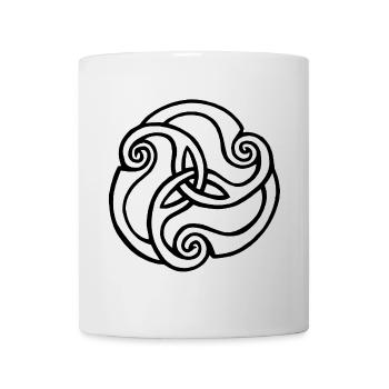 Fleur noire à trois pétales - Mug blanc - blanc - Devant