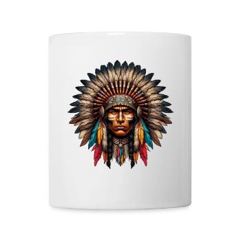Amerikanischer Indianer Amerikaner - Tasse - Weiß - Vorne
