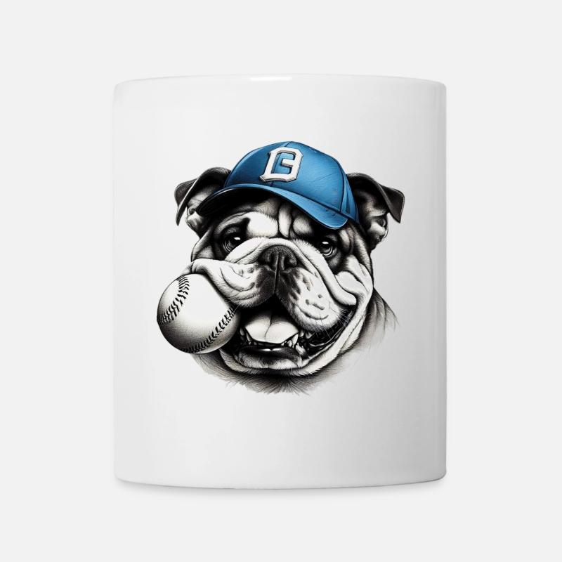 Englische Bulldogge Baseballhund - Tasse - Weiß