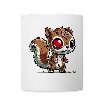 gruseliges Zombie-Eichhörnchen für Halloween Spaß - Tasse - Weiß - Vorne