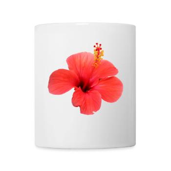 Blume rot rote Blumen rot rote Blumen Hibiskus - Tasse - Weiß - Vorne