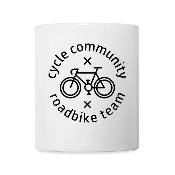 Fahrrad Rennrad Tour Logo Mannschaft Gravel Icon - Tasse - Weiß - Vorne