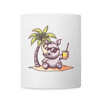 Rhino Summer Beach Comic - Mug - white - Front