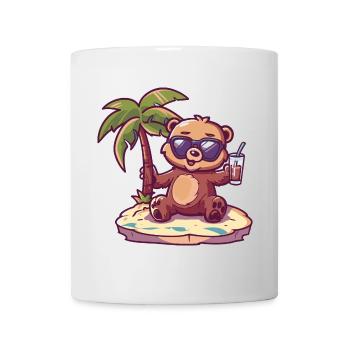Bear Summer Beach Comic - Mug - white - Front