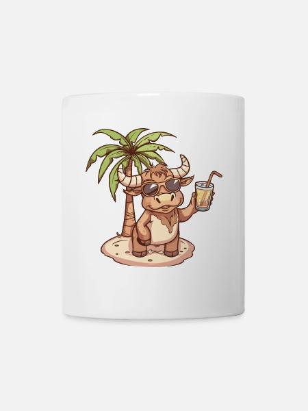 Bande dessinée Taurus Summer Beach - Mug blanc - blanc