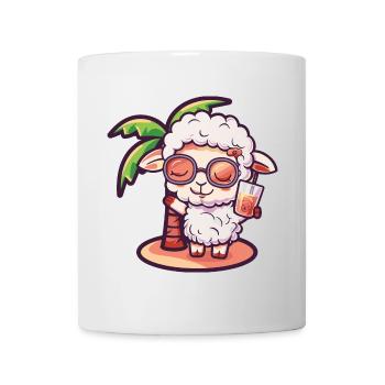 Sheep Summer Beach Comic - Mug - white - Front