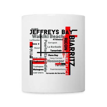 Map of Waikiki and Fuerteventura Beaches - Mug - white - Front