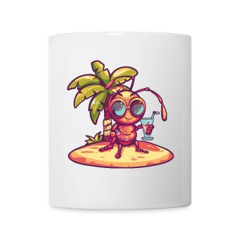 Bande dessinée Ant Summer Beach - Mug blanc - blanc - Devant