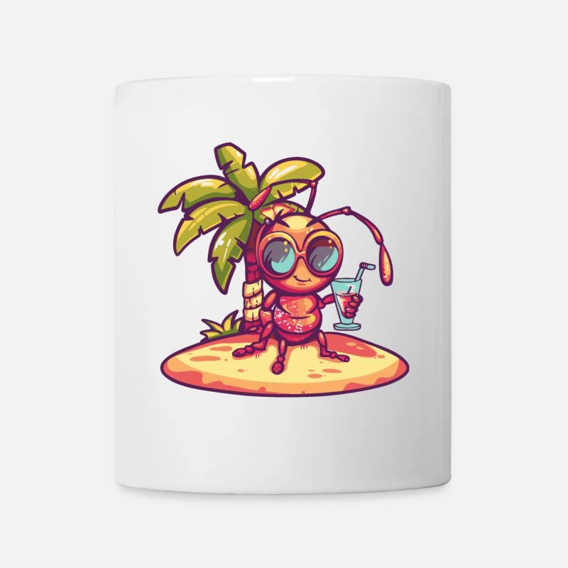 Bande dessinée Ant Summer Beach - Mug blanc - blanc