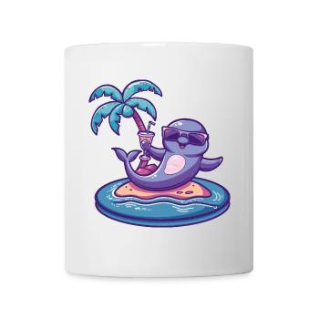 Dolphin Summer Beach Comic - Mug - white - Front