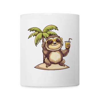 Sloth Summer Beach Comic - Mug - white - Front