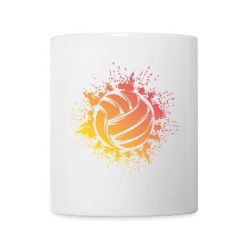 Ballon de volley-ball Explosion Icône du logo du joueur de volley-ball - Mug blanc - blanc - Devant