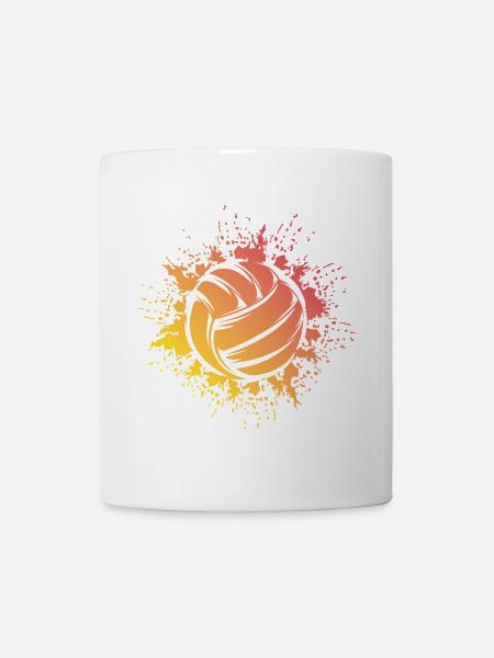 Ballon de volley-ball Explosion Icône du logo du joueur de volley-ball - Mug blanc - blanc