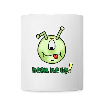 Beam me up - Funny alien emoticon - Mug - white - Front