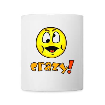 crazy - Funny crazy emoticon - Mug - white - Front