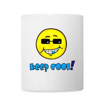 Keep cool - Funny emoticon with sunglasses - Mug - white - Front