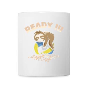 Volleyball Sloth Sayings Funny Comic Beachball - Mug - white - Front