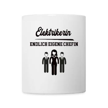 Elektrikerin Chefin Selbstständigkeit Firma Chef - Tasse - Weiß - Vorne