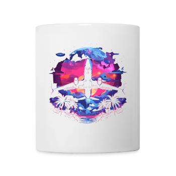 Retro Flugzeug Retrowave - Tasse - Weiß - Vorne