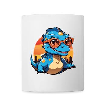 Kleiner süßer Baby Dino Stegosaurus mit Brille - Tasse - Weiß - Vorne