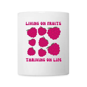 Fruitarians, Living on fruits, thriving on life - Mug - white - Front