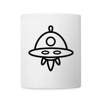 fliegende Untertasse - Tasse - Weiß - Vorne