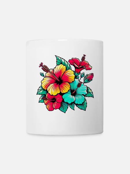 Fleurs d’hibiscus - Mug blanc - blanc