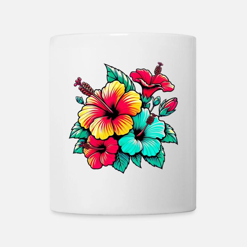 Fleurs d’hibiscus - Mug blanc - blanc