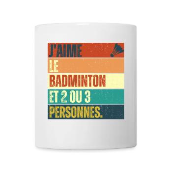 J' aime le badminton humour badiste cadeau vintage - Mug blanc - blanc - Devant