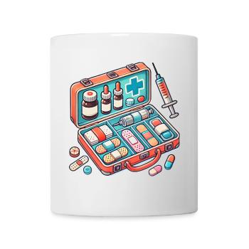 Detailed pharmacy fabric, symbol of safety - Mug - white - Front
