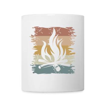 retro campfire survival outdoor bushcraft icon - Mug - white - Front