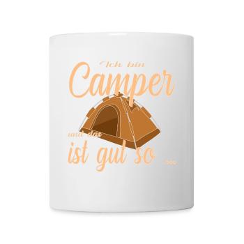 Camping im Zelt - Tasse - Weiß - Vorne