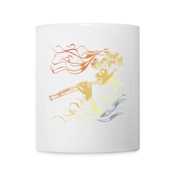 Flute Boy Drawing Vintage - Mug - white - Front