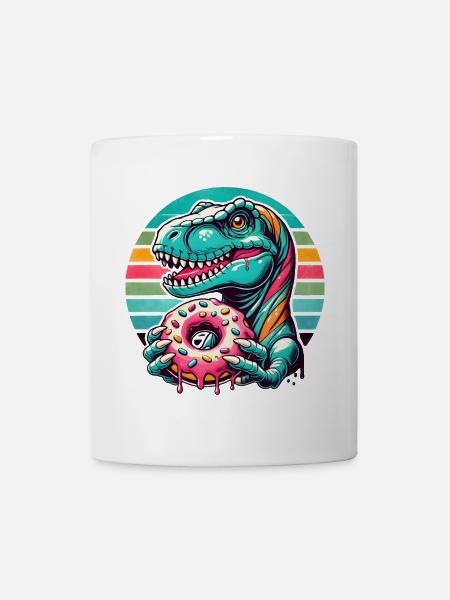 Dino-Donut-Motiv: Ein Abenteuer für Naschkatzen - Tasse - Weiß
