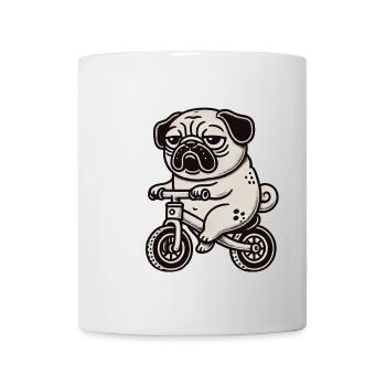 Funny Pug Treadmill Bike Bizarre Bored - Mug - white - Front
