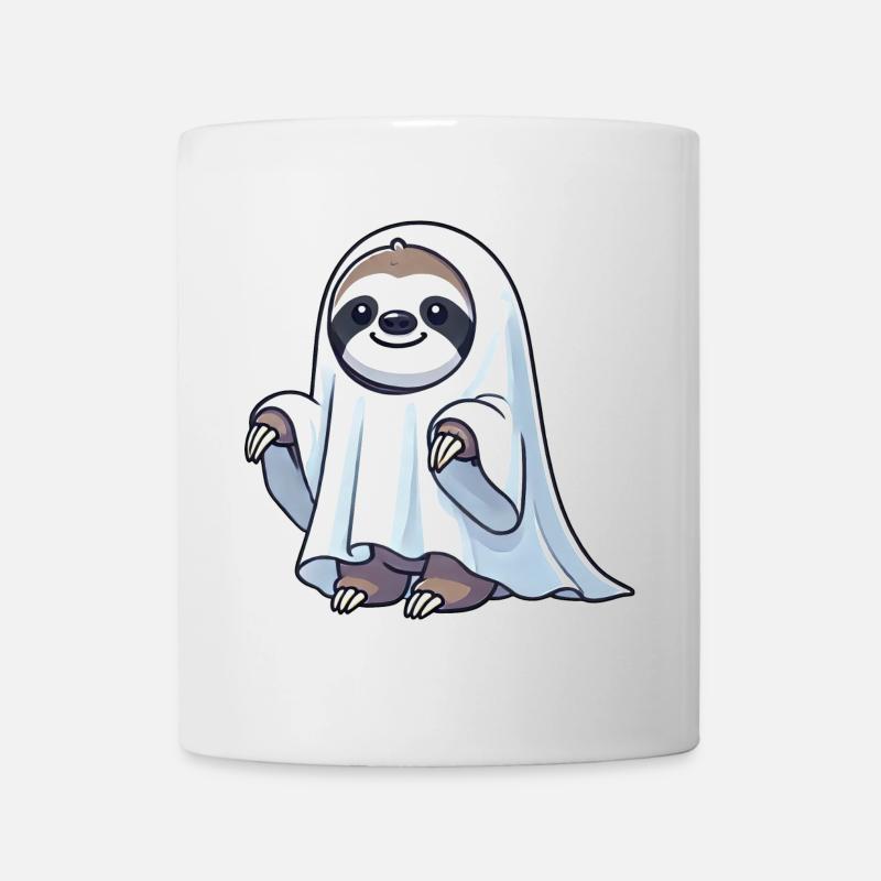 Süßes Halloween Faultier Geist Cartoon Gespenst - Tasse - Weiß