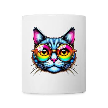 Kater mit Sonnenbrille - Tasse - Weiß - Vorne