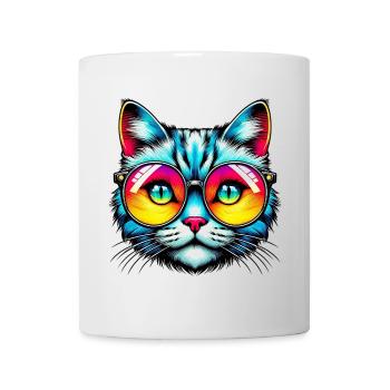 Kater mit Sonnenbrille - Tasse - Weiß - Vorne