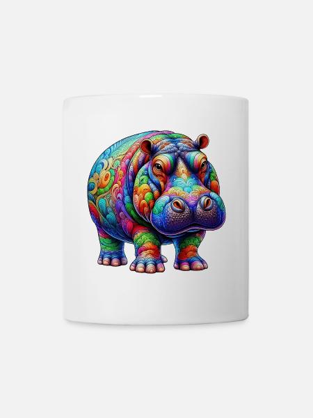 Nilpferd - Tasse - Weiß