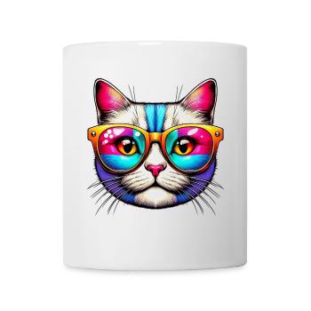 Kater mit Sonnenbrille - Tasse - Weiß - Vorne