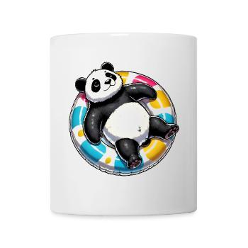 Ein relaxter Panda auf einem Schwimmreifen - Tasse - Weiß - Vorne