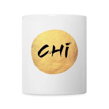 Yoga Kreis Gold Chi Namaste om Shanti deluxe Yogi - Tasse - Weiß - Vorne