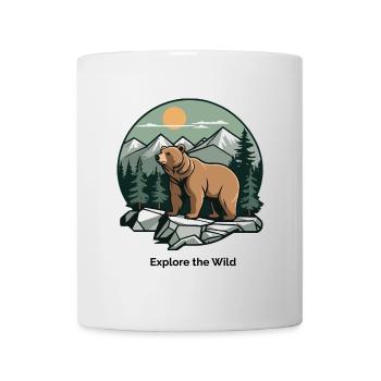 Bär in Berglandschaft Logo - Tasse - Weiß - Vorne